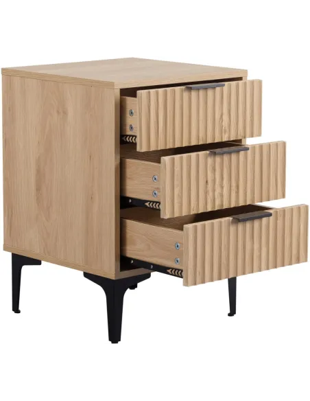 Miami 3 Drawer Bedside Locker - Oak Effe | Murphy Furniture