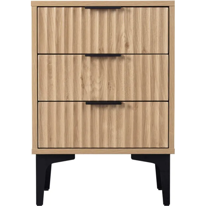 Miami 3 Drawer Bedside Locker - Oak Effe | Murphy Furniture