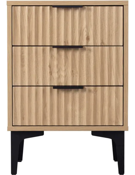 Miami 3 Drawer Bedside Locker - Oak Effe | Murphy Furniture