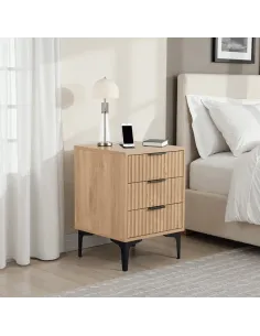 Miami 3 Drawer Bedside Locker - Oak Effe | Murphy Furniture