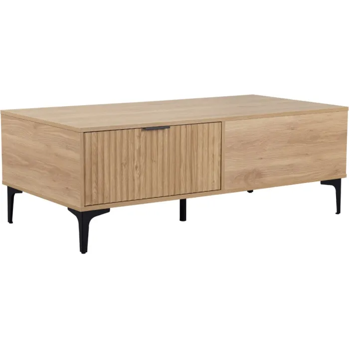 Miami 2 Drawer Coffee Table - Oak Effect | Murphy Furniture