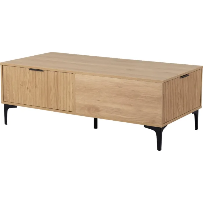 Miami 2 Drawer Coffee Table - Oak Effect | Murphy Furniture