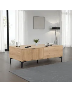 Miami 2 Drawer Coffee Table - Oak Effect | Murphy Furniture