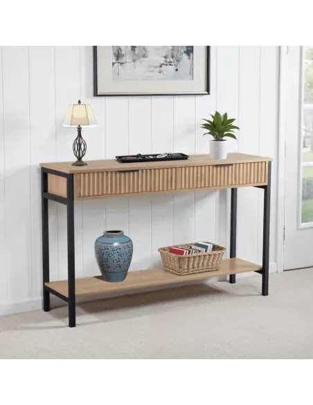 Miami 2 Drawer Console Table - Oak Effec | Murphy Furniture