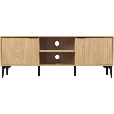 Miami 2 Door TV Unit - Oak Effect/Black | Murphy Furniture