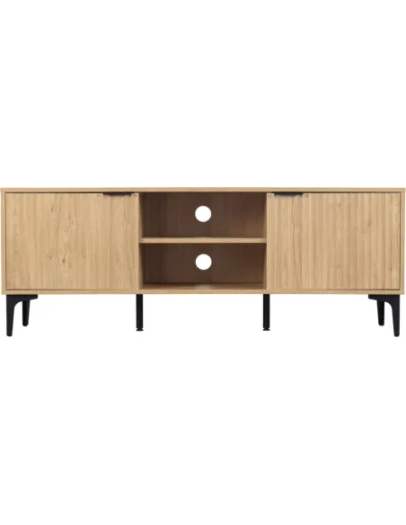 Miami 2 Door TV Unit - Oak Effect/Black | Murphy Furniture