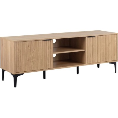 Miami 2 Door TV Unit - Oak Effect/Black | Murphy Furniture