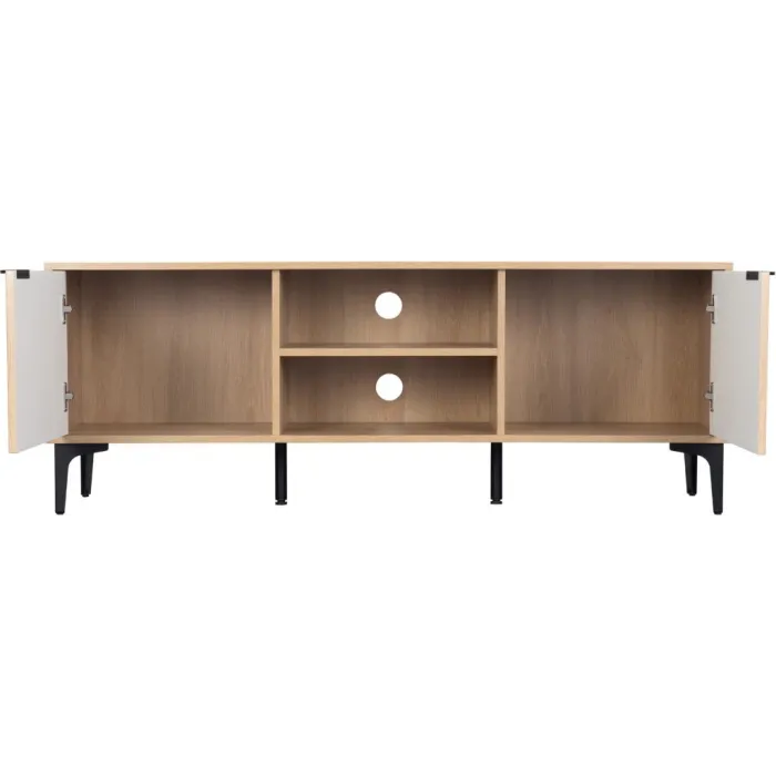 Miami 2 Door TV Unit - Oak Effect/Black | Murphy Furniture