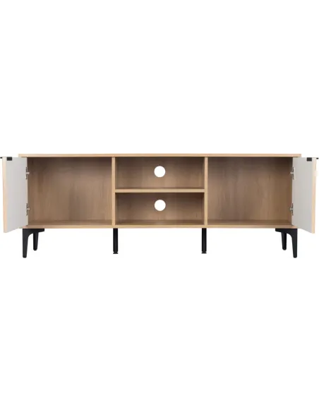 Miami 2 Door TV Unit - Oak Effect/Black | Murphy Furniture