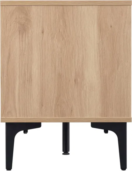 Miami 2 Door TV Unit - Oak Effect/Black | Murphy Furniture