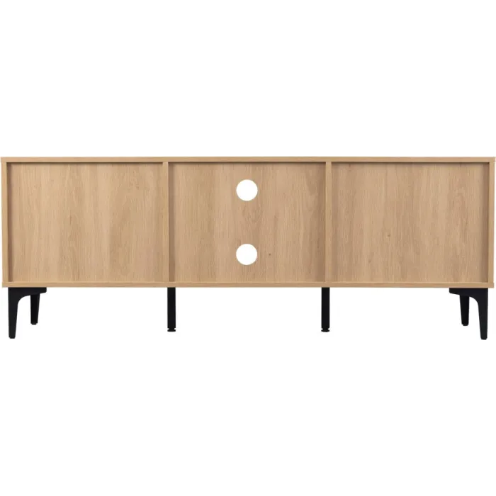 Miami 2 Door TV Unit - Oak Effect/Black | Murphy Furniture