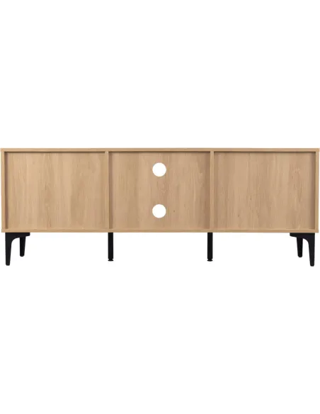 Miami 2 Door TV Unit - Oak Effect/Black | Murphy Furniture