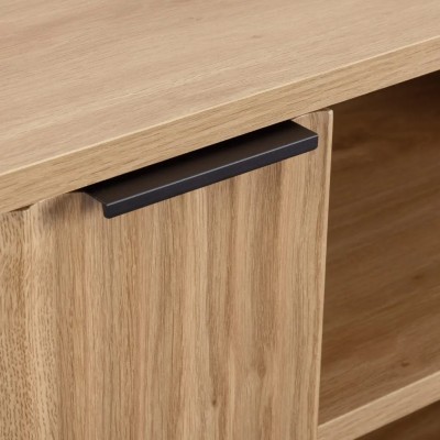 Miami 2 Door TV Unit - Oak Effect/Black | Murphy Furniture