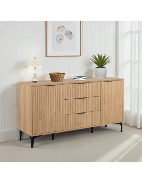 Miami 2 Door 3 Drawer Sideboard - Oak Ef | Murphy Furniture