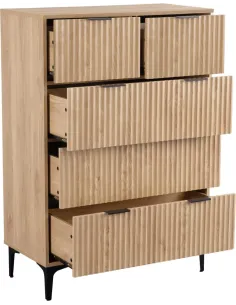 Miami 3+2 Drawer Chest - Oak Effect/Black | Murphy Furniture 2
