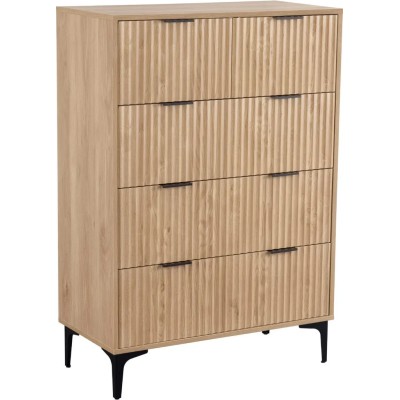 Miami 3+2 Drawer Chest - Oak Effect/Black | Murphy Furniture