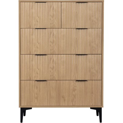 Miami 3+2 Drawer Chest - Oak Effect/Black | Murphy Furniture