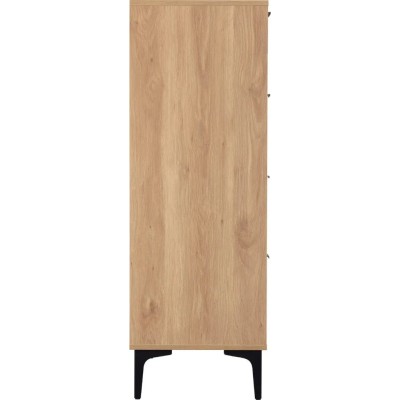 Miami 3+2 Drawer Chest - Oak Effect/Black | Murphy Furniture