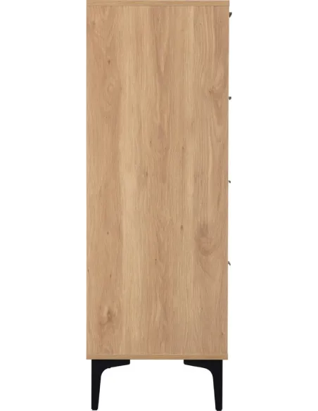 Miami 3+2 Drawer Chest - Oak Effect/Black | Murphy Furniture