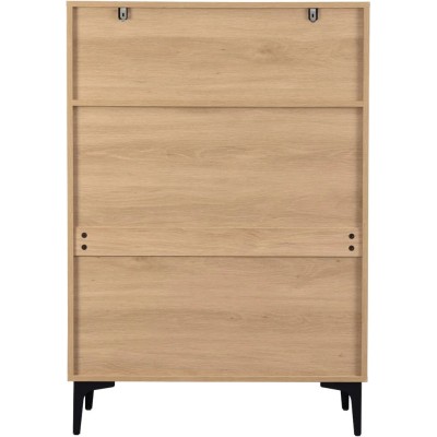 Miami 3+2 Drawer Chest - Oak Effect/Black | Murphy Furniture