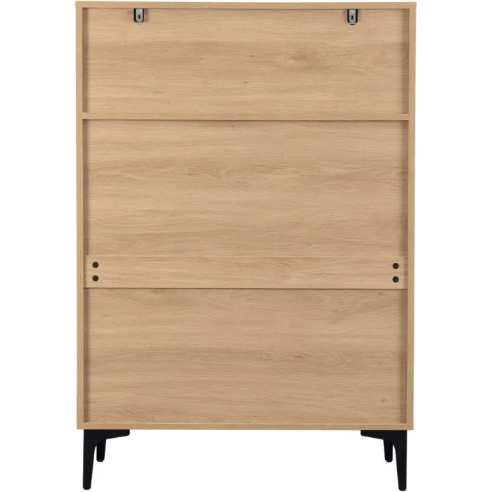 Miami 3+2 Drawer Chest - Oak Effect/Black | Murphy Furniture