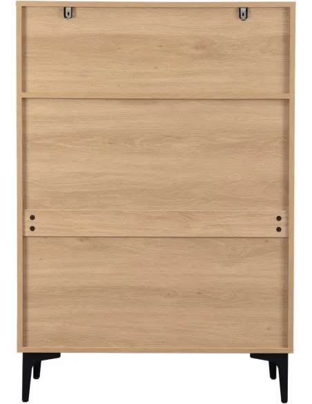 Miami 3+2 Drawer Chest - Oak Effect/Black | Murphy Furniture