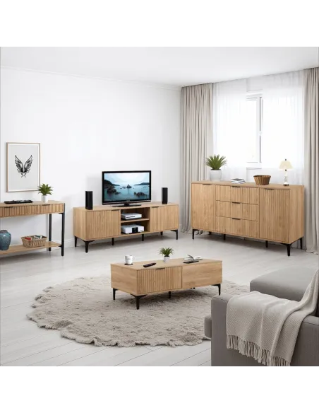 Miami 2 Door 3 Drawer Sideboard - Oak Ef | Murphy Furniture