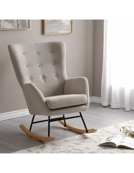 Hayden Rocking Chair - Beige Fabric | Murphy Furniture