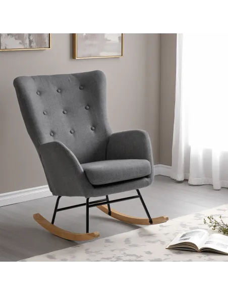 Hayden Rocking Chair - Dark Grey Fabric | Murphy Furniture