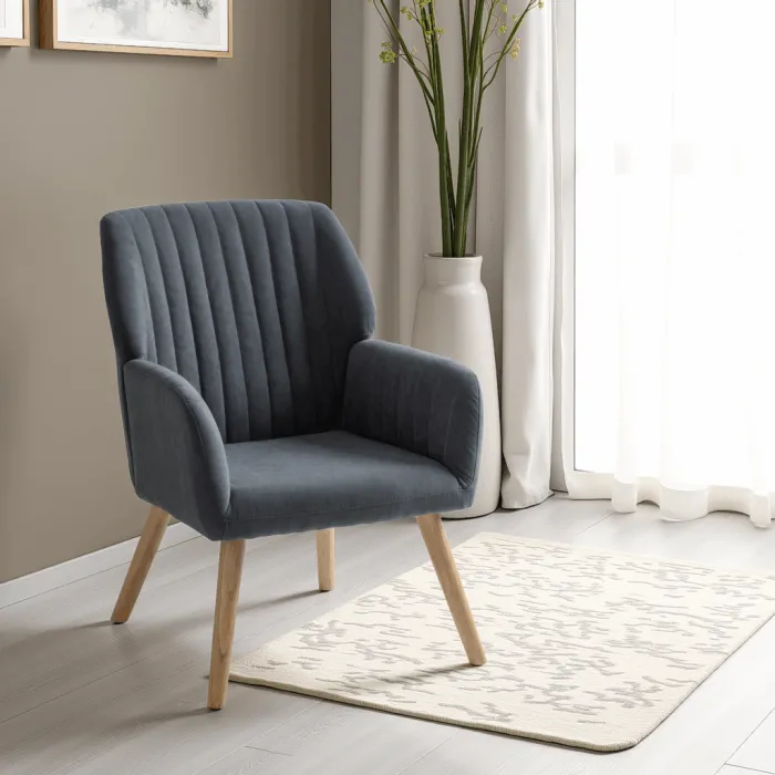 Jordan Occasional Chair - Dark Grey Velv | Murphy Furniture