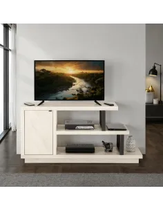 Turin TV Stand - Light Oak Effect/Black | Murphy Furniture