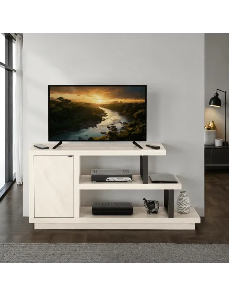 Turin TV Stand - Light Oak Effect/Black | Murphy Furniture
