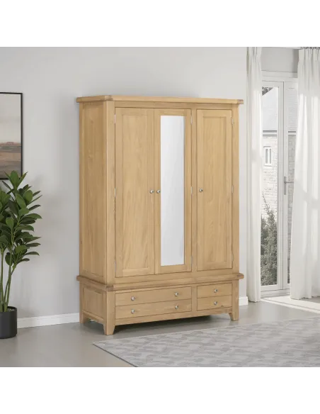 Windsor 3 Door 2 Drawer Wardrobe - Natur | Murphy Furniture