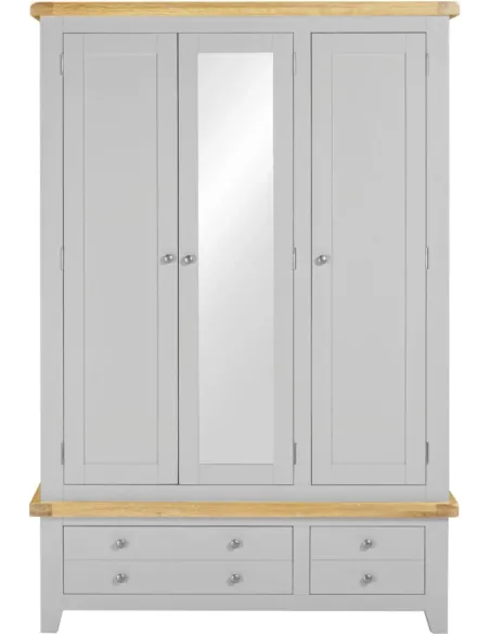 Windsor 3 Door 2 Drawer Wardrobe - Pebbl | Murphy Furniture