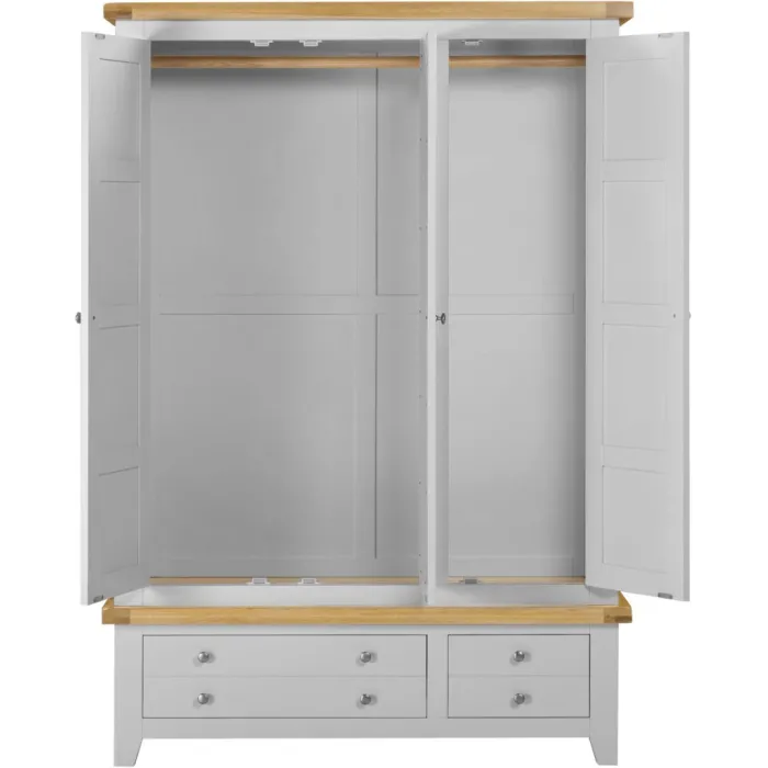 Windsor 3 Door 2 Drawer Wardrobe - Pebbl | Murphy Furniture