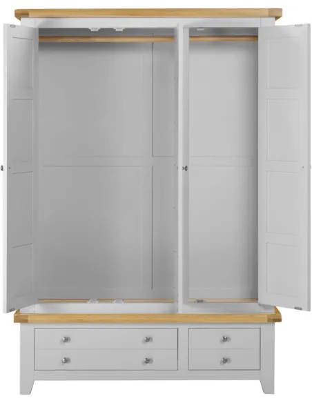 Windsor 3 Door 2 Drawer Wardrobe - Pebbl | Murphy Furniture