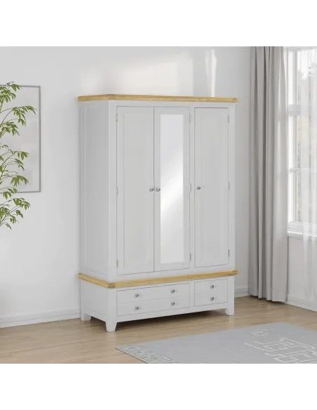 Windsor 3 Door 2 Drawer Wardrobe - Pebbl | Murphy Furniture