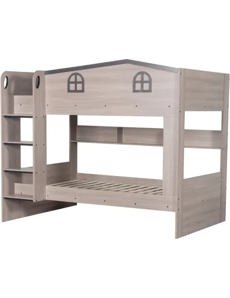 Hector Small Double Bunk Bed - Ash Grey | Murphy Furniture