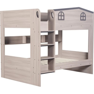 Hector Small Double Bunk Bed - Ash Grey | Murphy Furniture
