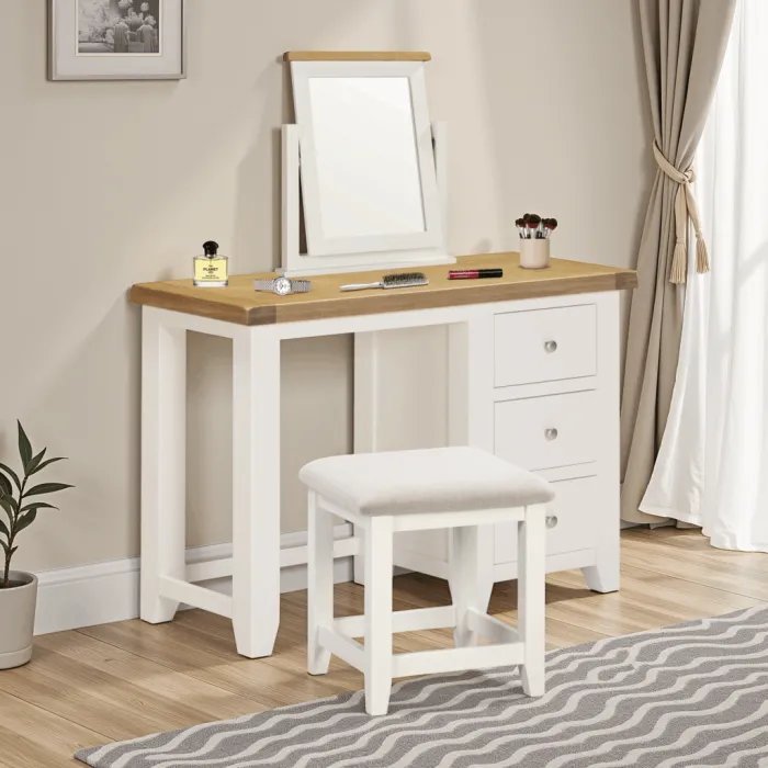 Windsor Dressing Table Stool - Ivory/Oat | Murphy Furniture