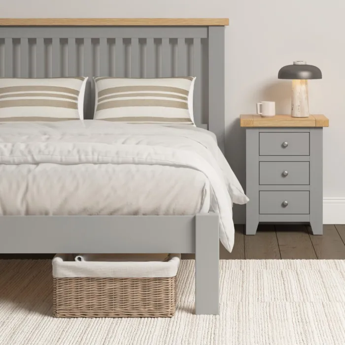 Windsor 5ft Low End Bedframe - Pebble Gr | Murphy Furniture