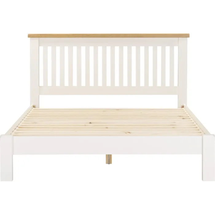 Windsor 5ft Low End Bedframe - Ivory/Oak | Murphy Furniture