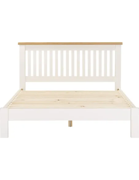 Windsor 5ft Low End Bedframe - Ivory/Oak | Murphy Furniture