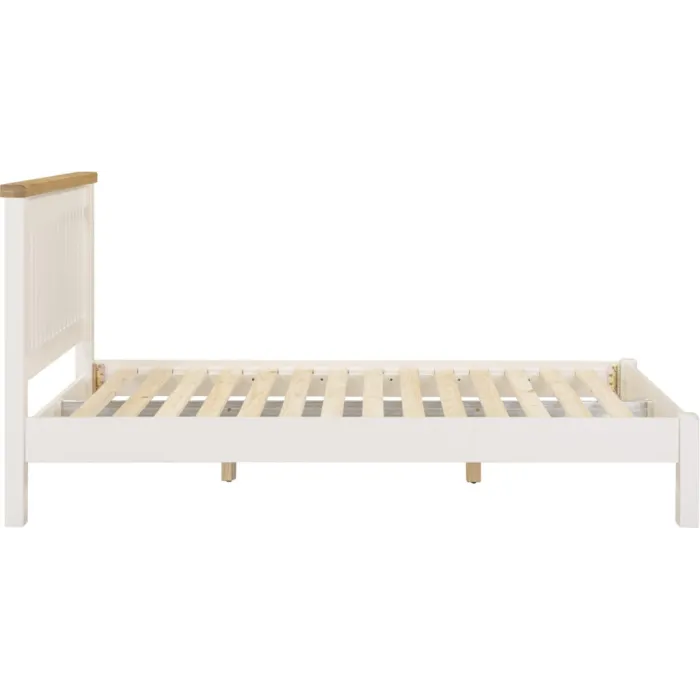 Windsor 5ft Low End Bedframe - Ivory/Oak | Murphy Furniture