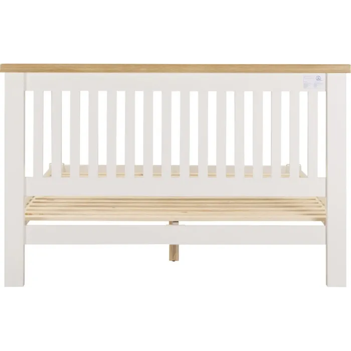 Windsor 5ft Low End Bedframe - Ivory/Oak | Murphy Furniture