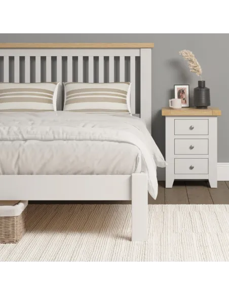 Windsor 5ft Low End Bedframe - Ivory/Oak | Murphy Furniture