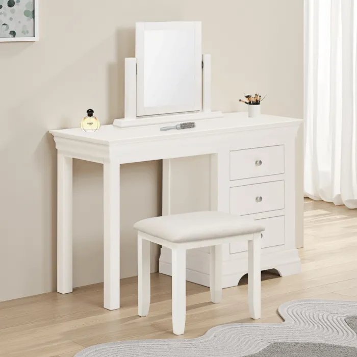 Bordeaux 3 Drawer Dressing Table - Ivory | Murphy Furniture
