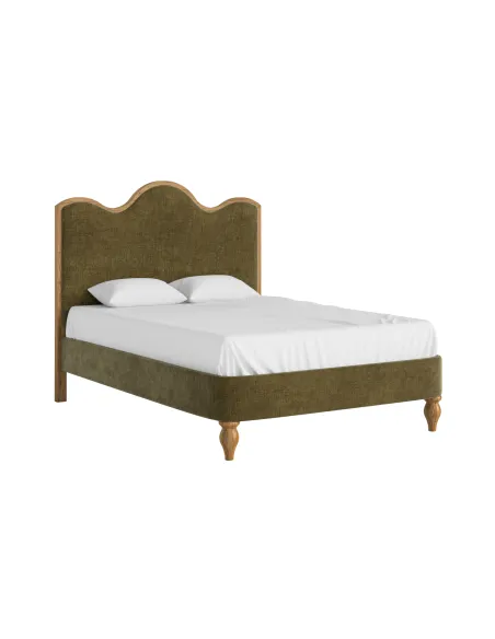 Verona 4ft6 Bedframe - Green/Oak | Murphy Furniture