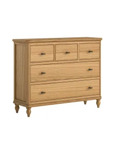 Verona 3 Over 2 Drawer Chest - Oak | Murphy Furniture