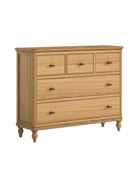 Verona 3 Over 2 Drawer Chest - Oak | Murphy Furniture